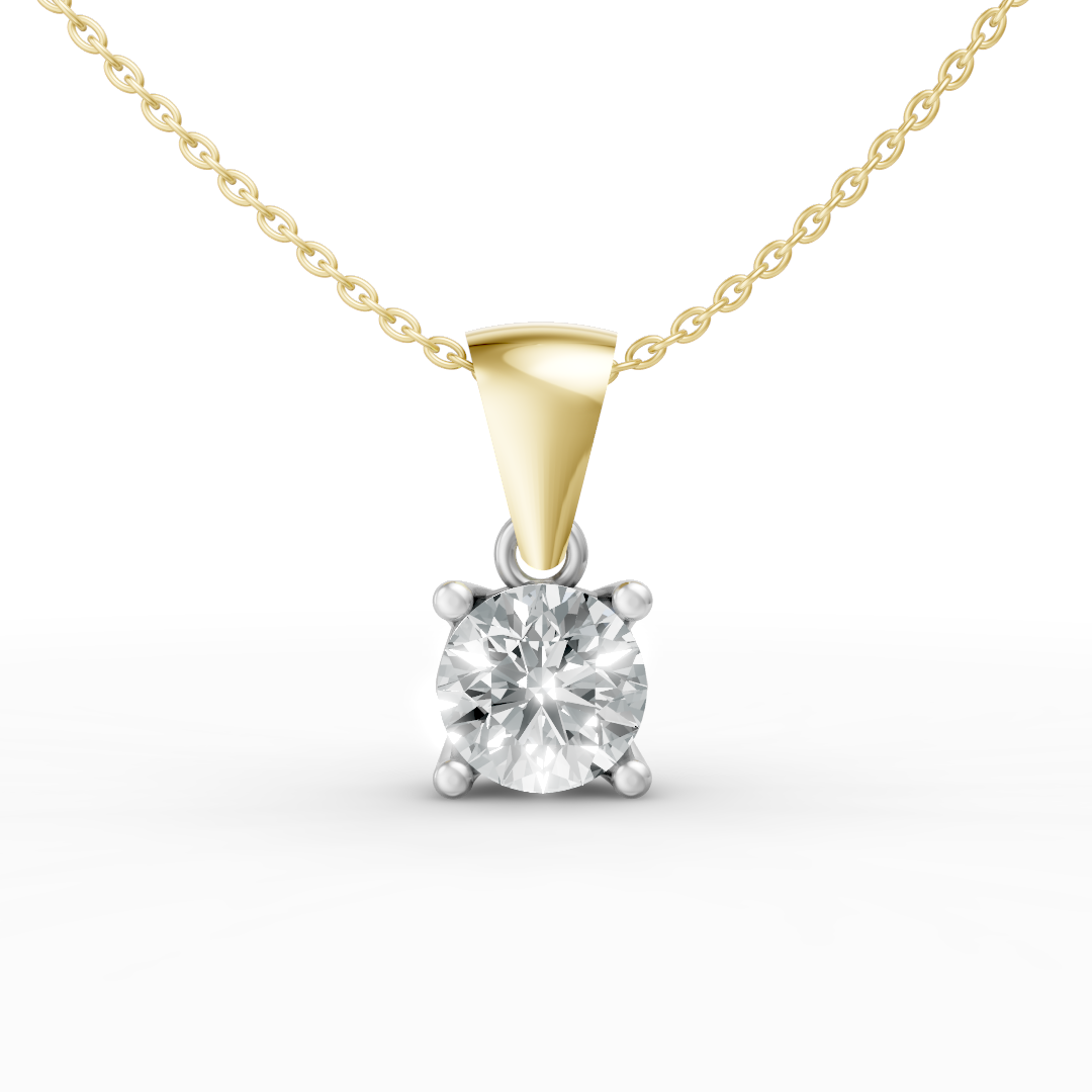 Lab Grown Diamond Round Single Stone Pendant