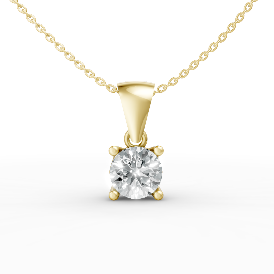 Lab Grown Diamond Round Single Stone Pendant
