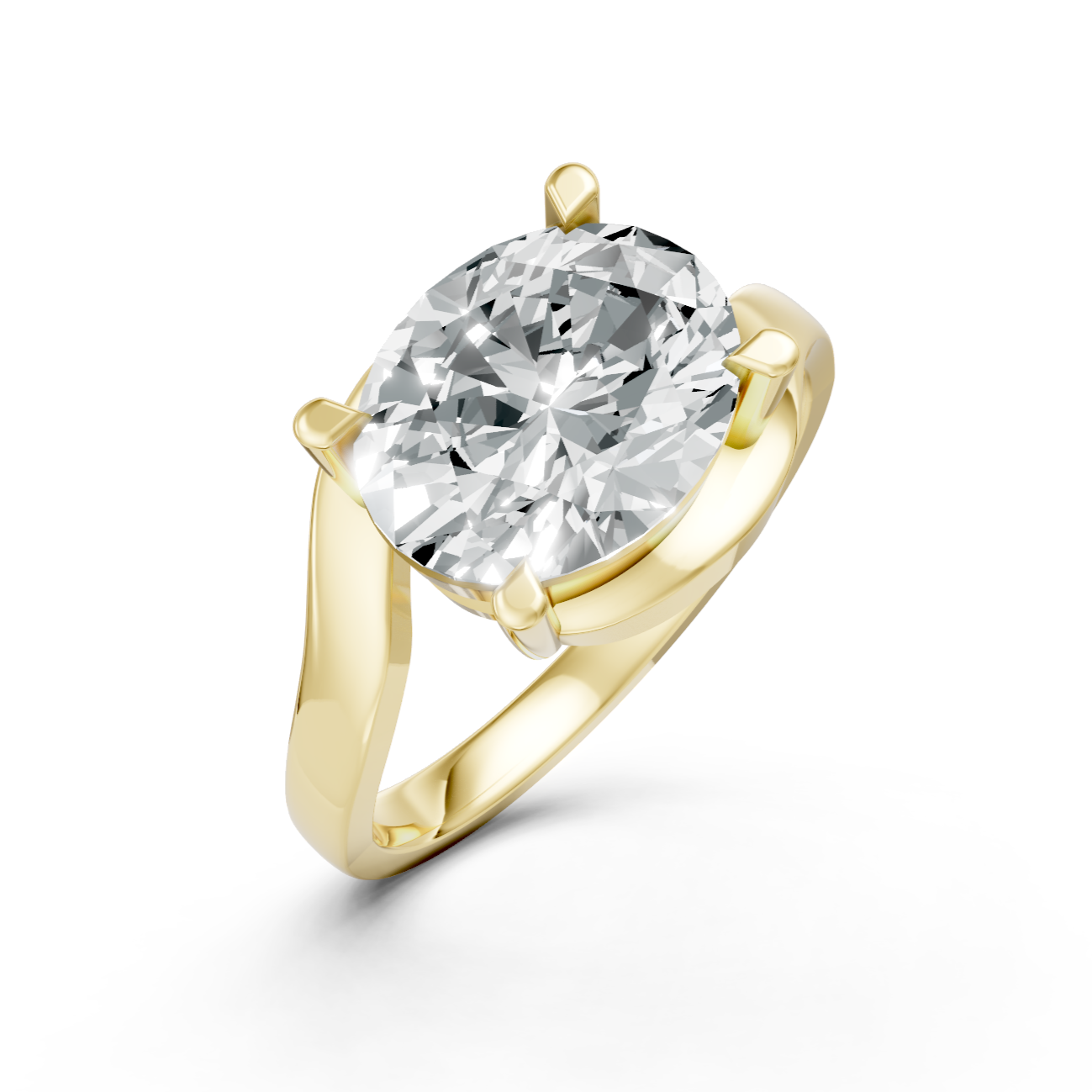 Lab Grown Diamond Oval East West Twist Ring