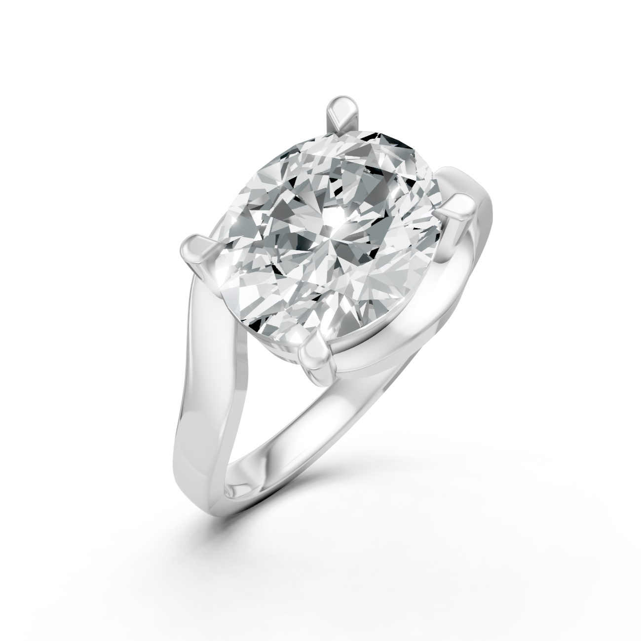 Lab Grown Diamond Oval East West Twist Ring
