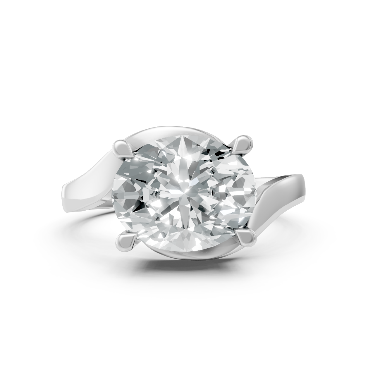 Lab Grown Diamond Oval East West Twist Ring