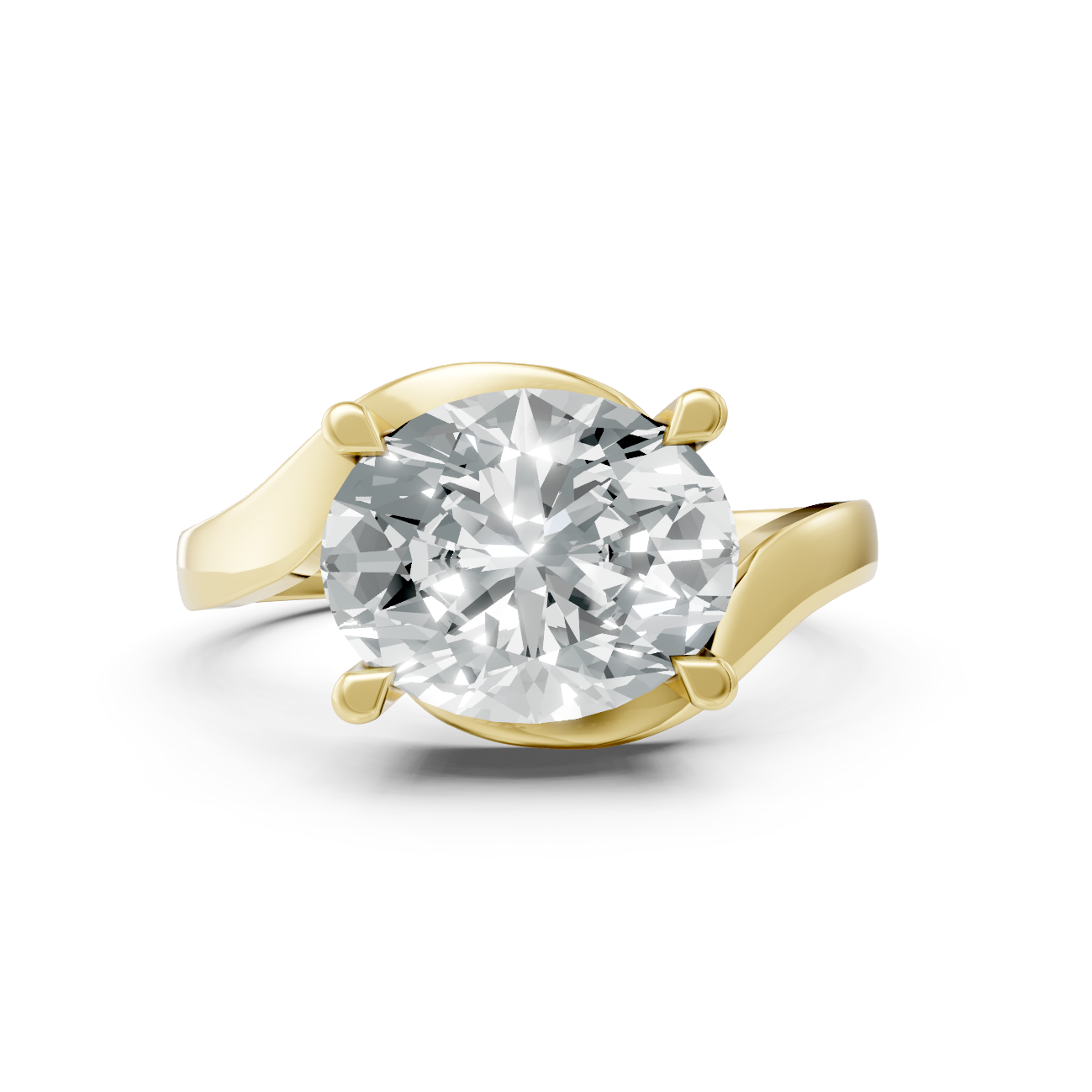 Lab Grown Diamond Oval East West Twist Ring