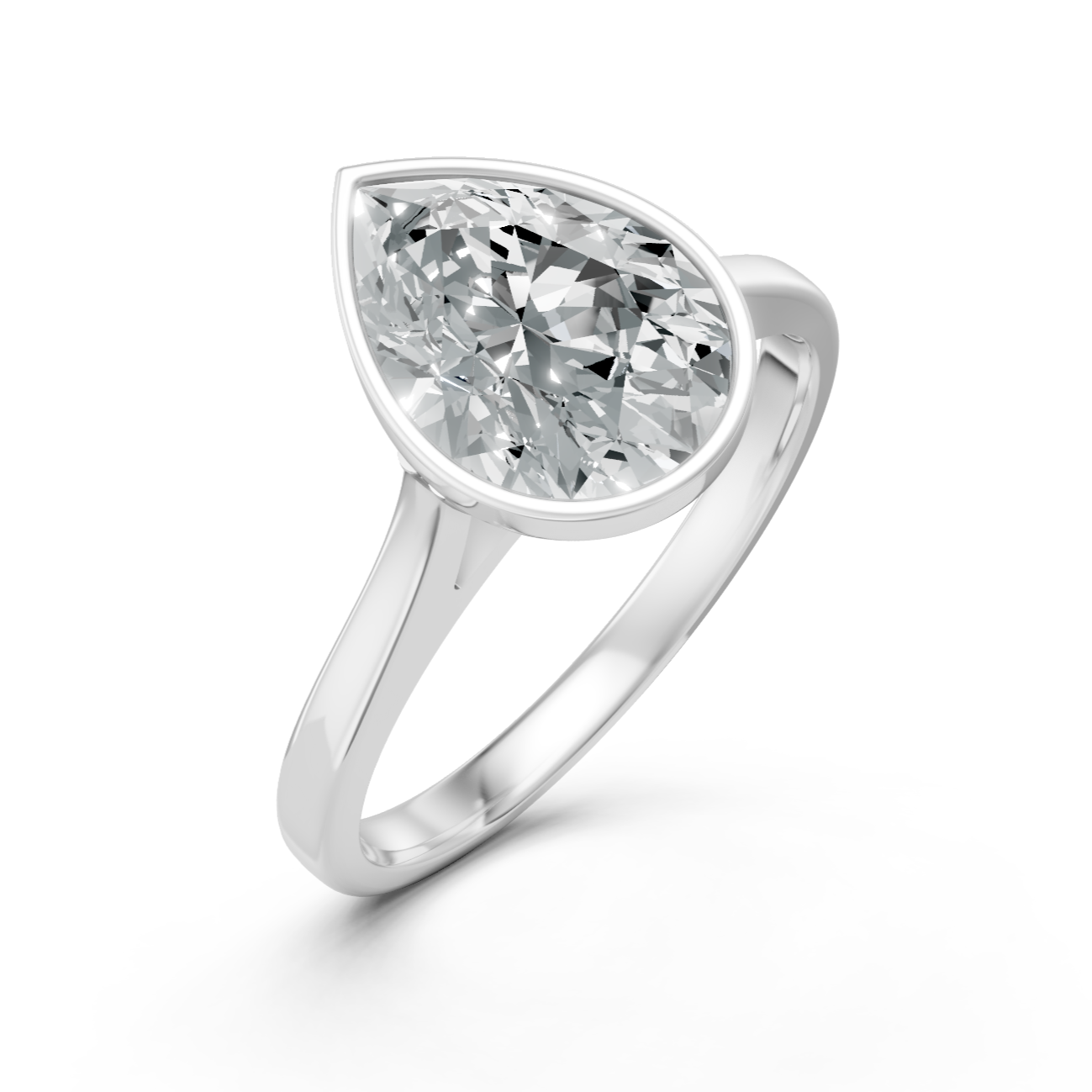 Lab Grown Diamond Pear Single Stone Ring