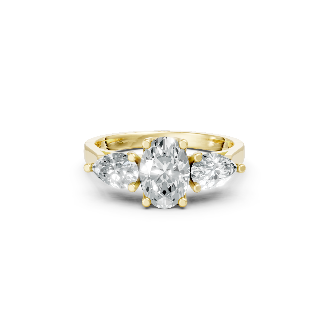 Lab Grown Diamond Oval & Pear Trilogy Ring