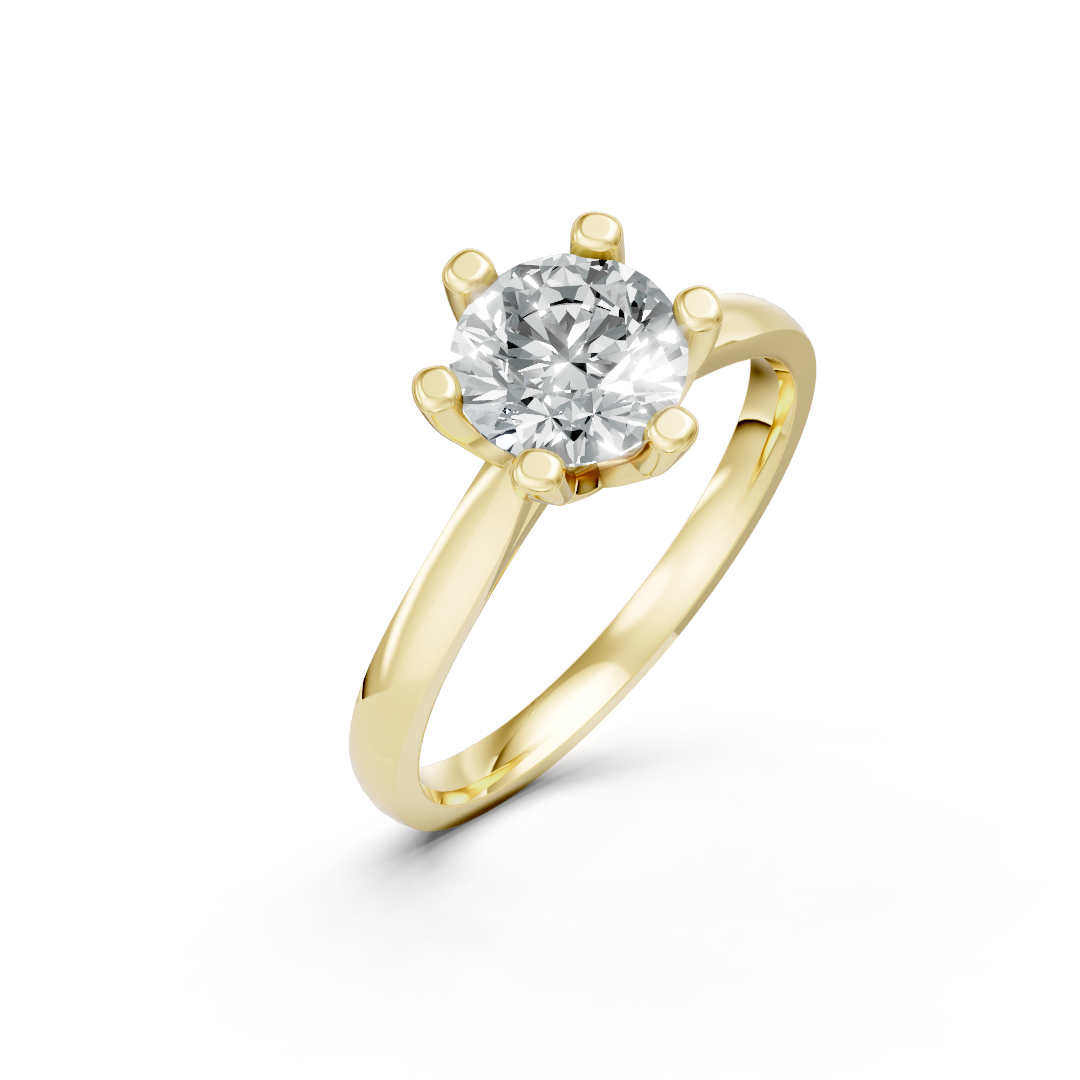 Lab Grown Diamond Round Single Stone Ring
