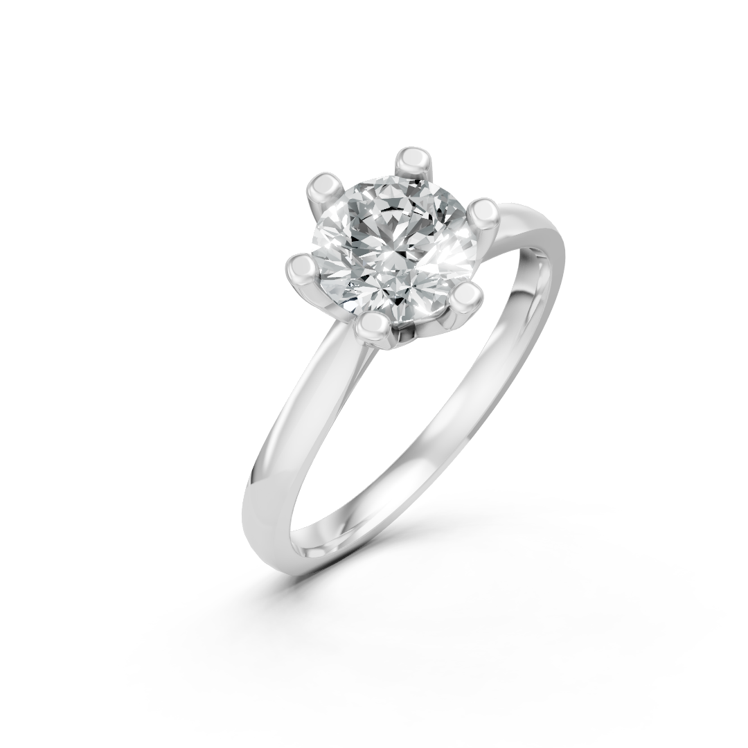 Lab Grown Diamond Round Single Stone Ring