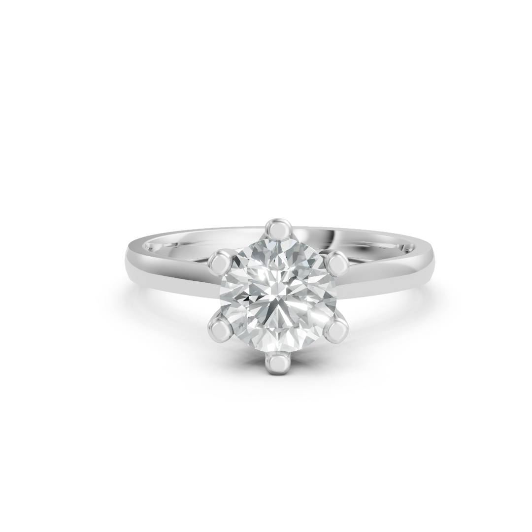 Lab Grown Diamond Round Single Stone Ring