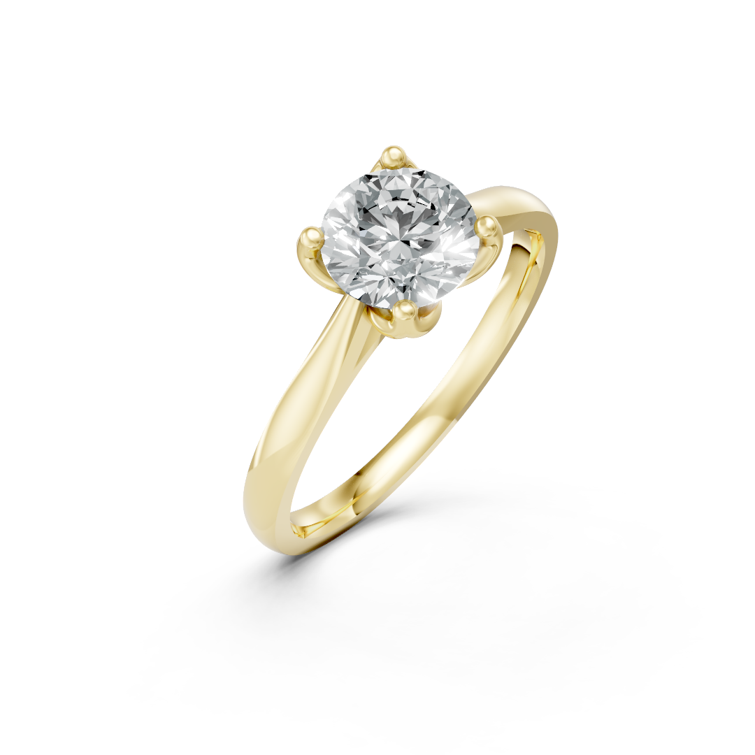 Lab Grown Diamond Round Single Stone Ring