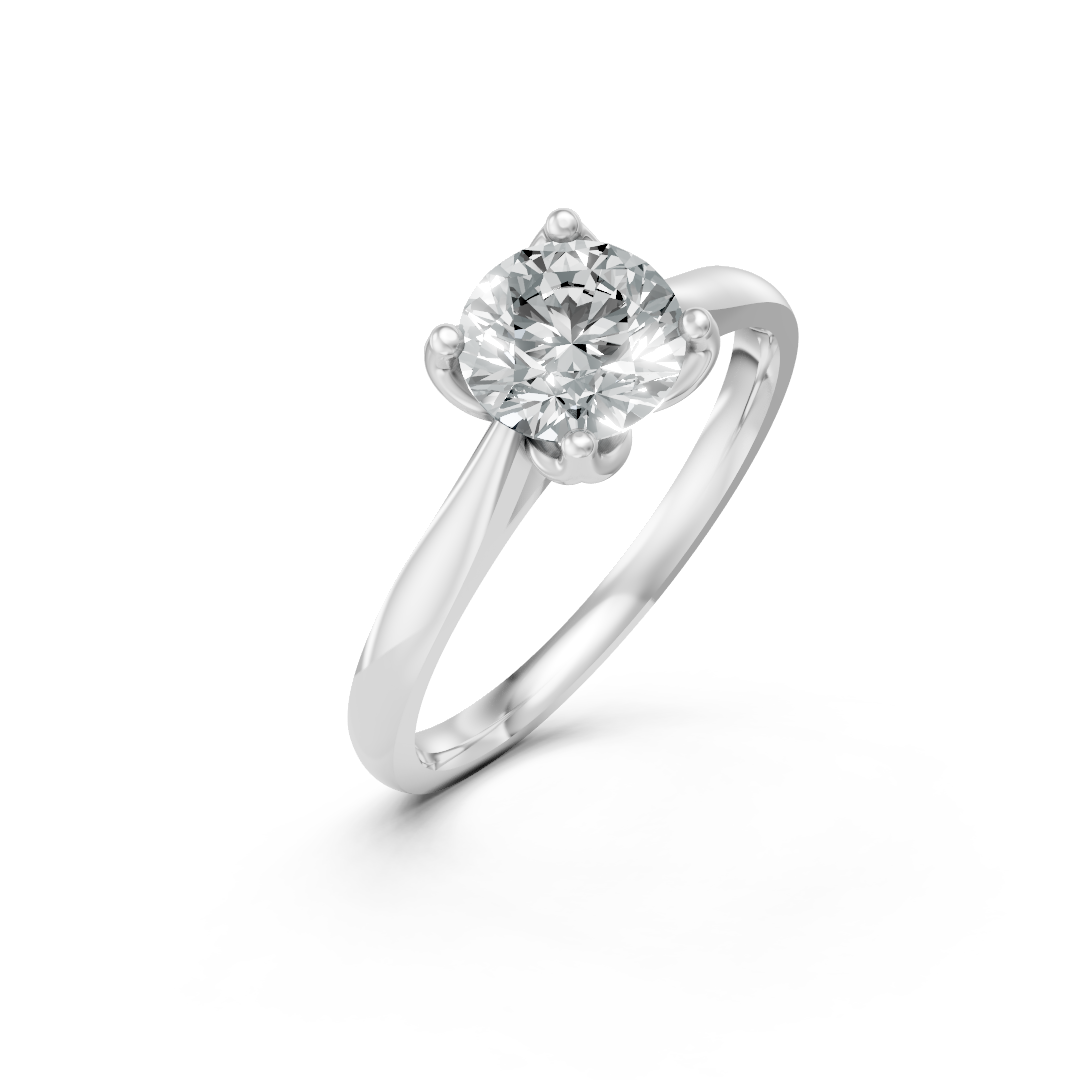 Lab Grown Diamond Round Single Stone Ring