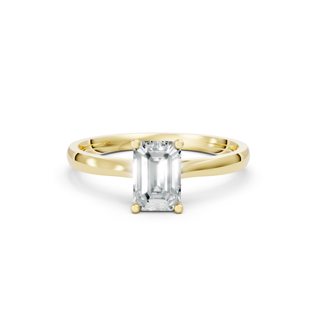 Lab Grown Diamond Emerald Single Stone Ring