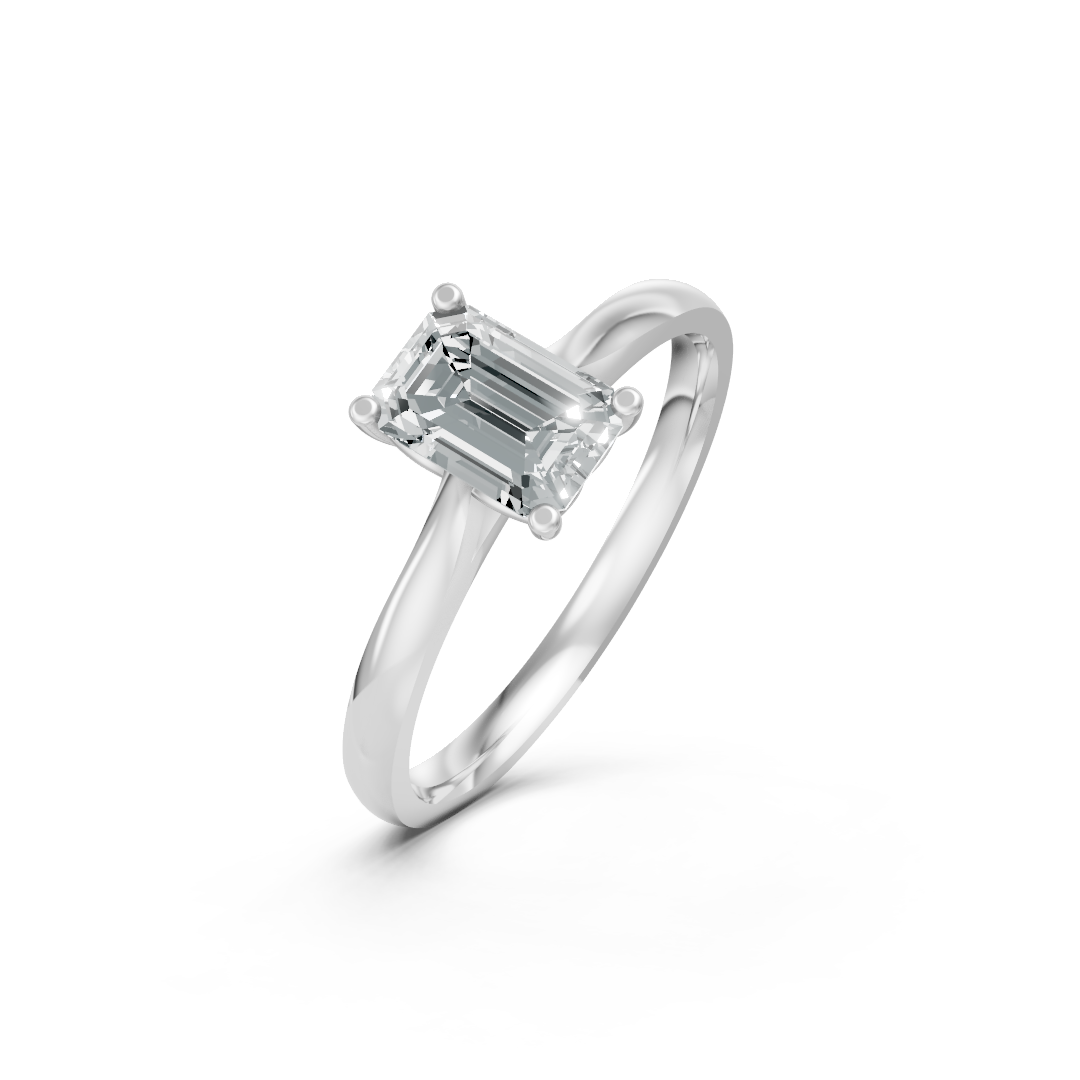 Lab Grown Diamond Emerald Single Stone Ring