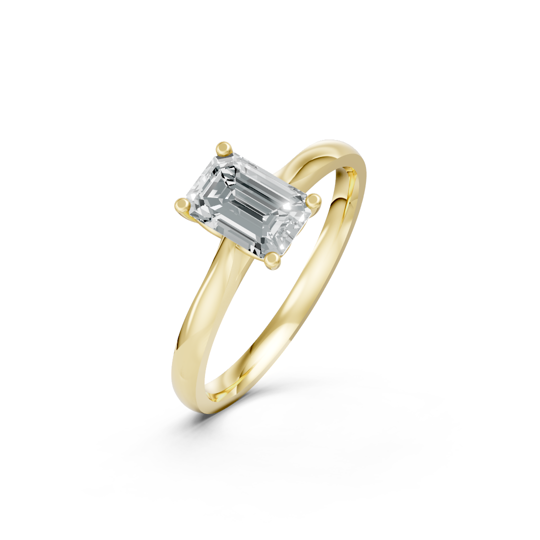 Lab Grown Diamond Emerald Single Stone Ring