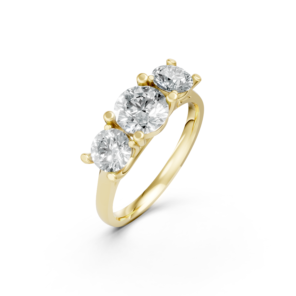 Lab Grown Diamond Round Three Stone Ring