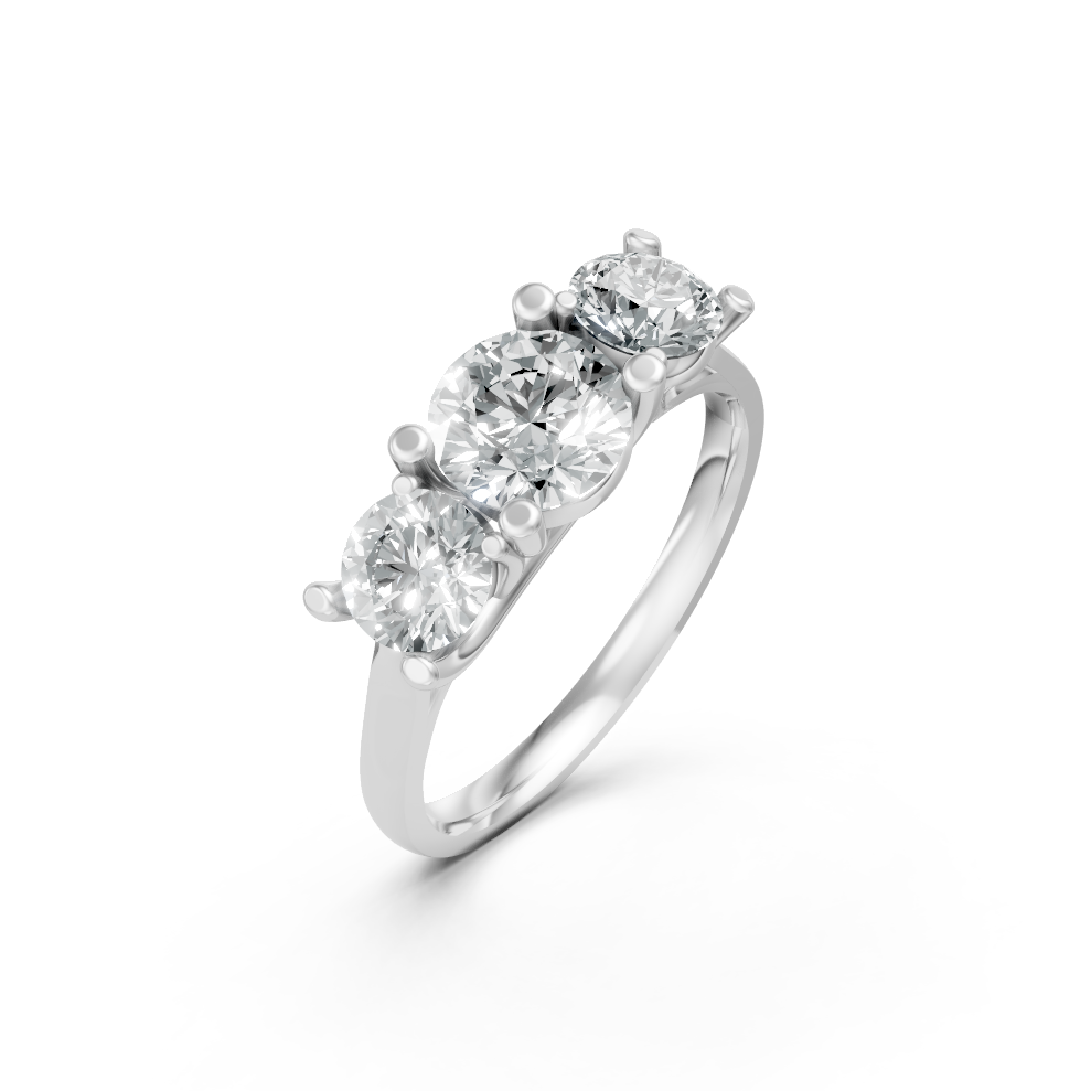 Lab Grown Diamond Round Three Stone Ring