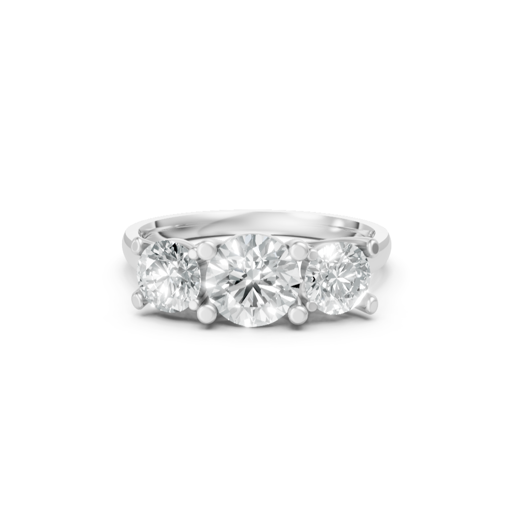 Lab Grown Diamond Round Three Stone Ring