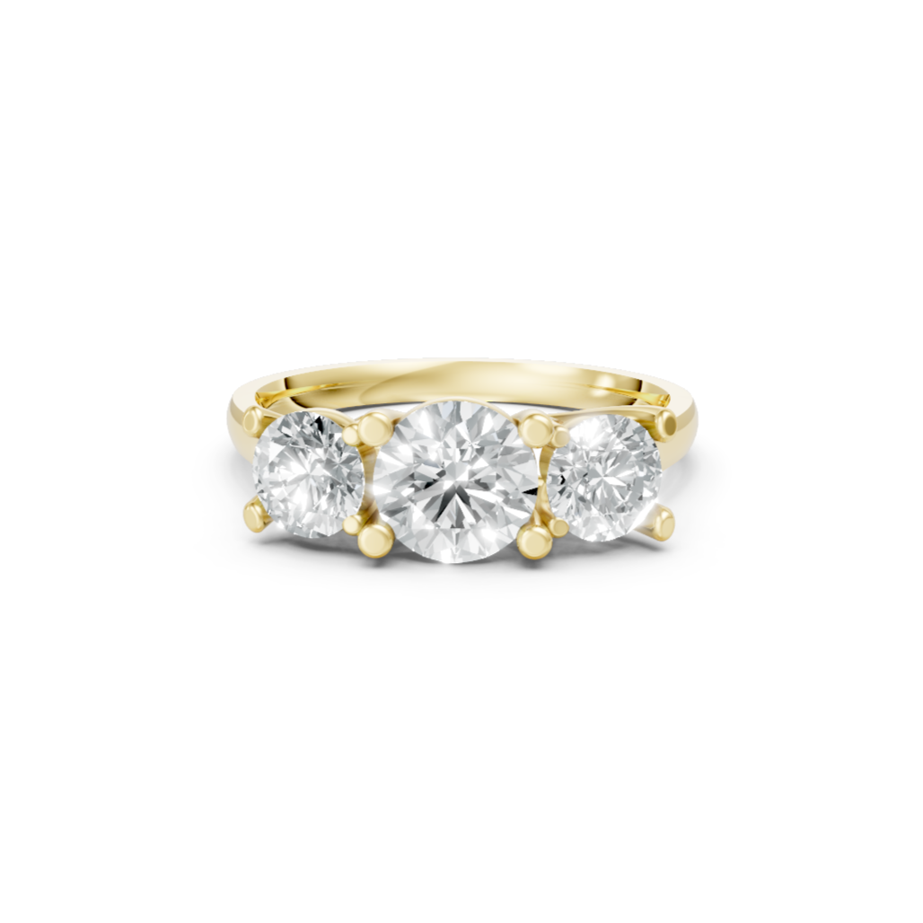 Lab Grown Diamond Round Three Stone Ring