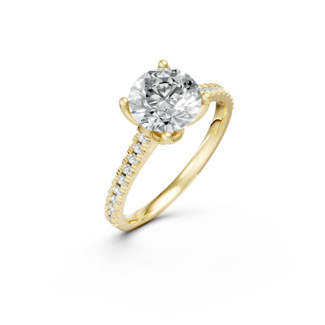 Lab Grown Diamond Round Shoulder Set Ring