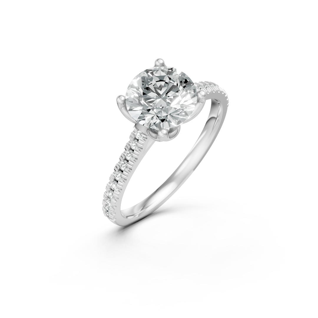Lab Grown Diamond Round Shoulder Set Ring