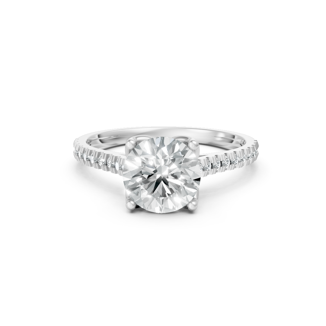 Lab Grown Diamond Round Shoulder Set Ring