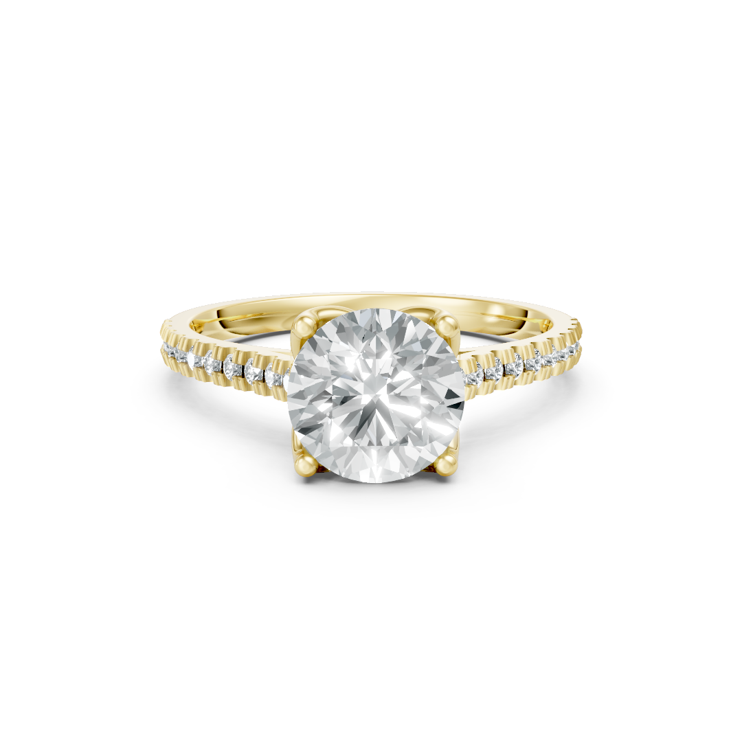 Lab Grown Diamond Round Shoulder Set Ring