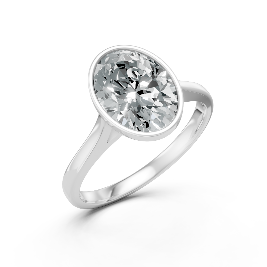 Lab Grown Diamond Oval Single Stone Ring