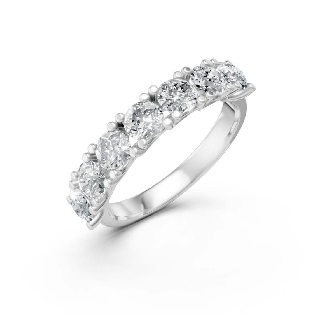 Lab Grown Diamond Round Seven Stone Eternity Ring
