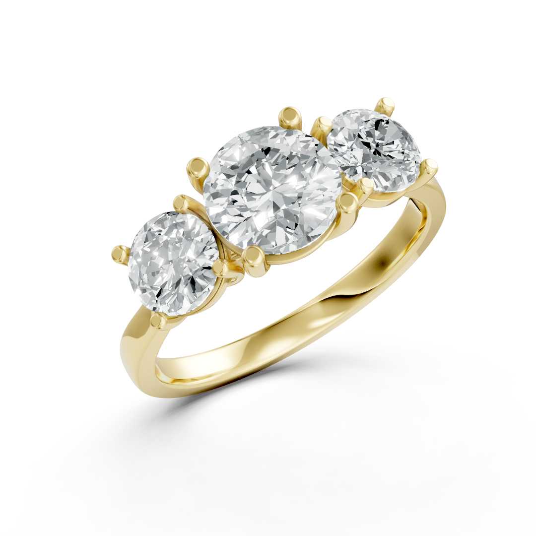 Lab Grown Diamond Round Trilogy Ring