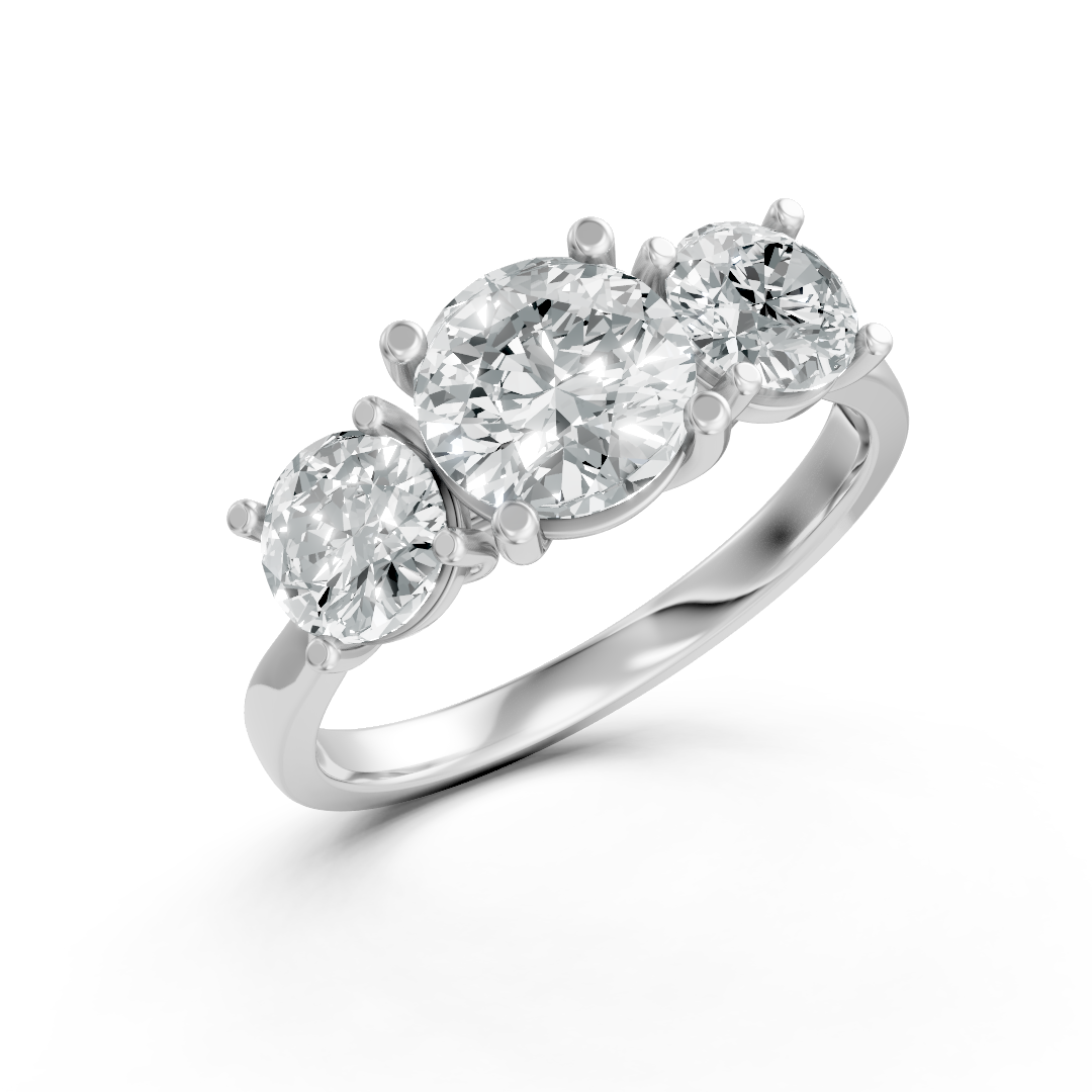 Lab Grown Diamond Round Trilogy Ring