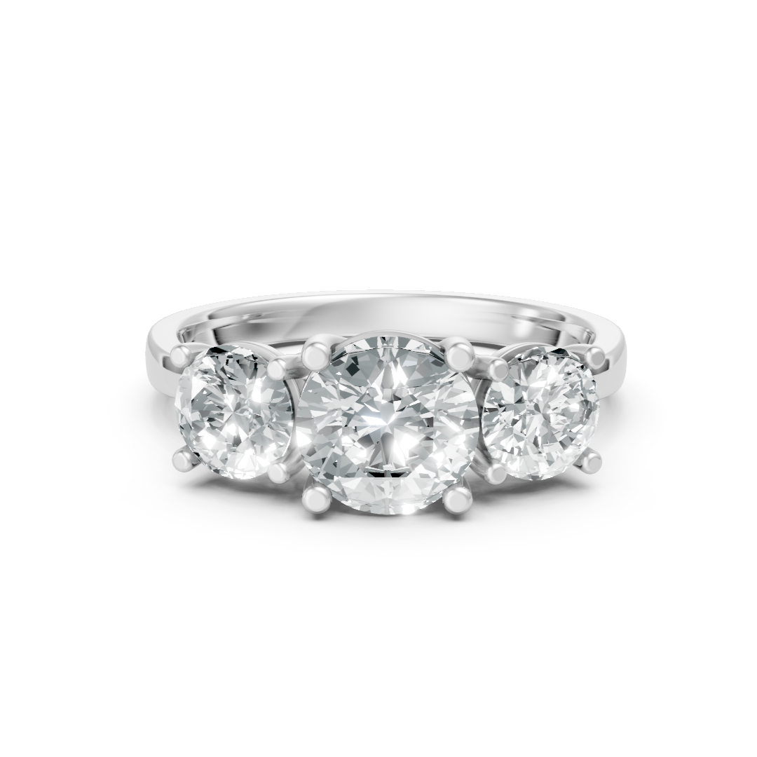 Lab Grown Diamond Round Trilogy Ring