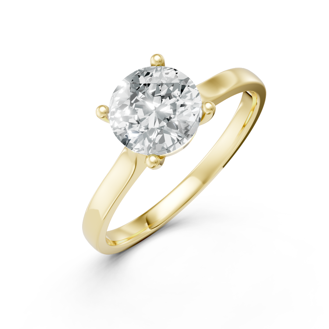 Lab Grown Diamond Round Single Stone Ring