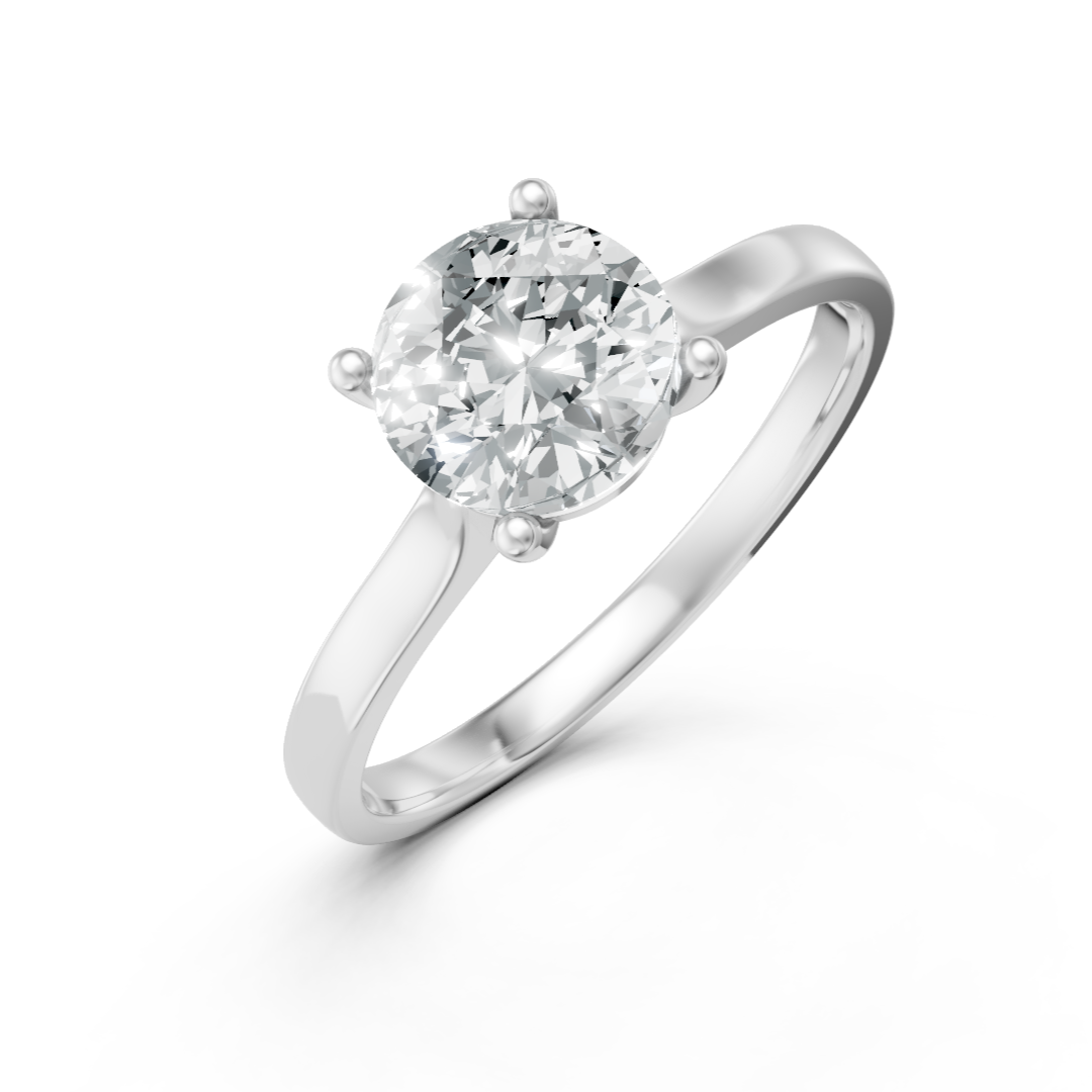 Lab Grown Diamond Round Single Stone Ring