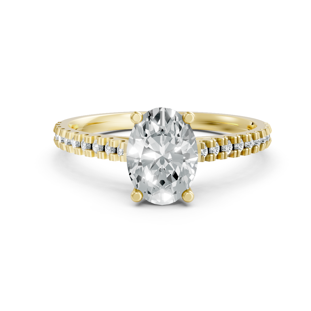 Lab Grown Diamond Oval Shoulder Set Ring