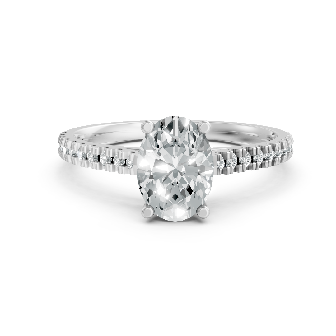 Lab Grown Diamond Oval Shoulder Set Ring