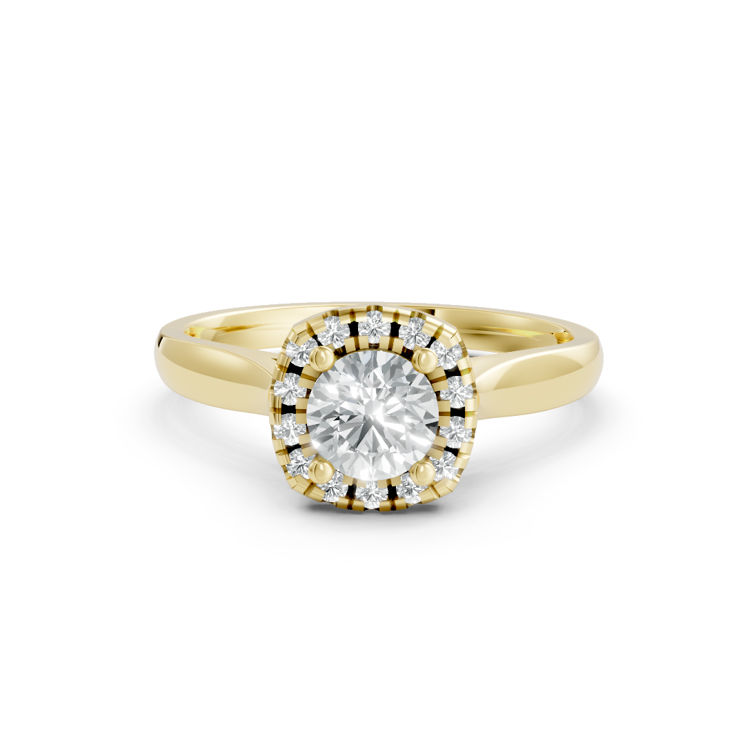 Lab Grown Diamond Round Halo Heart Ring