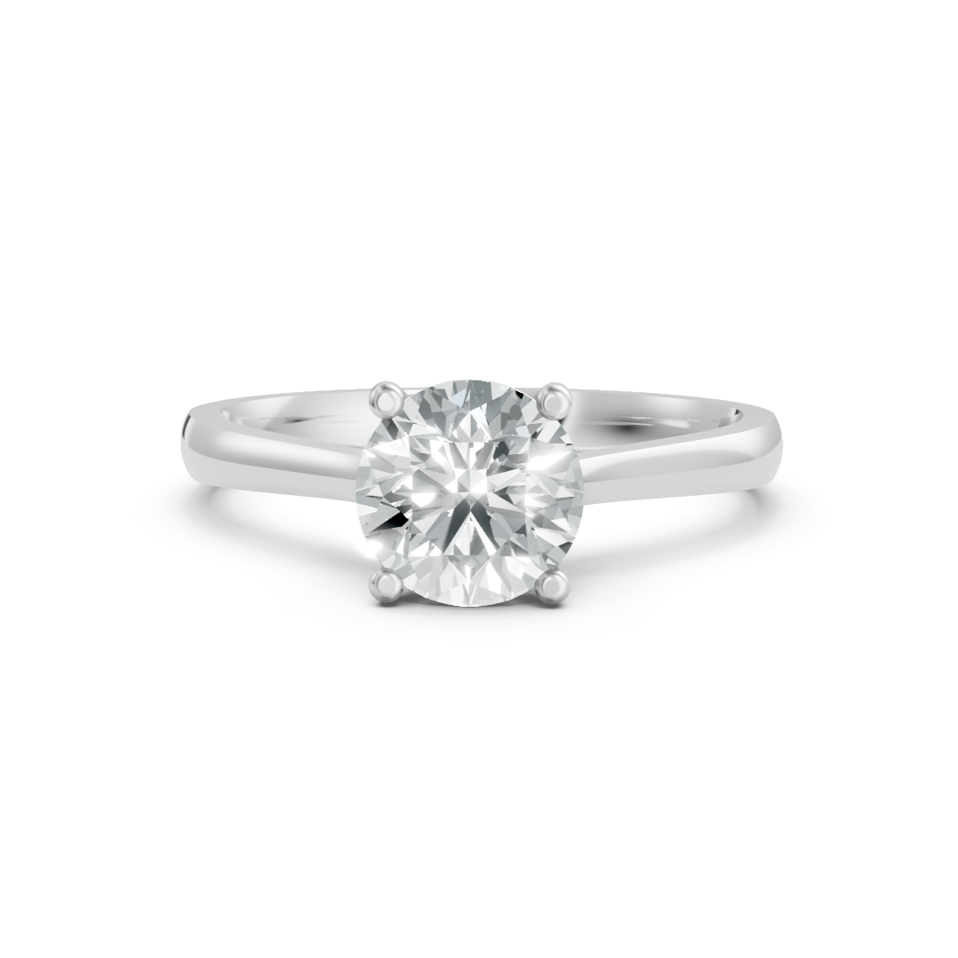 Lab Grown Diamond Round Single Stone Heart Ring