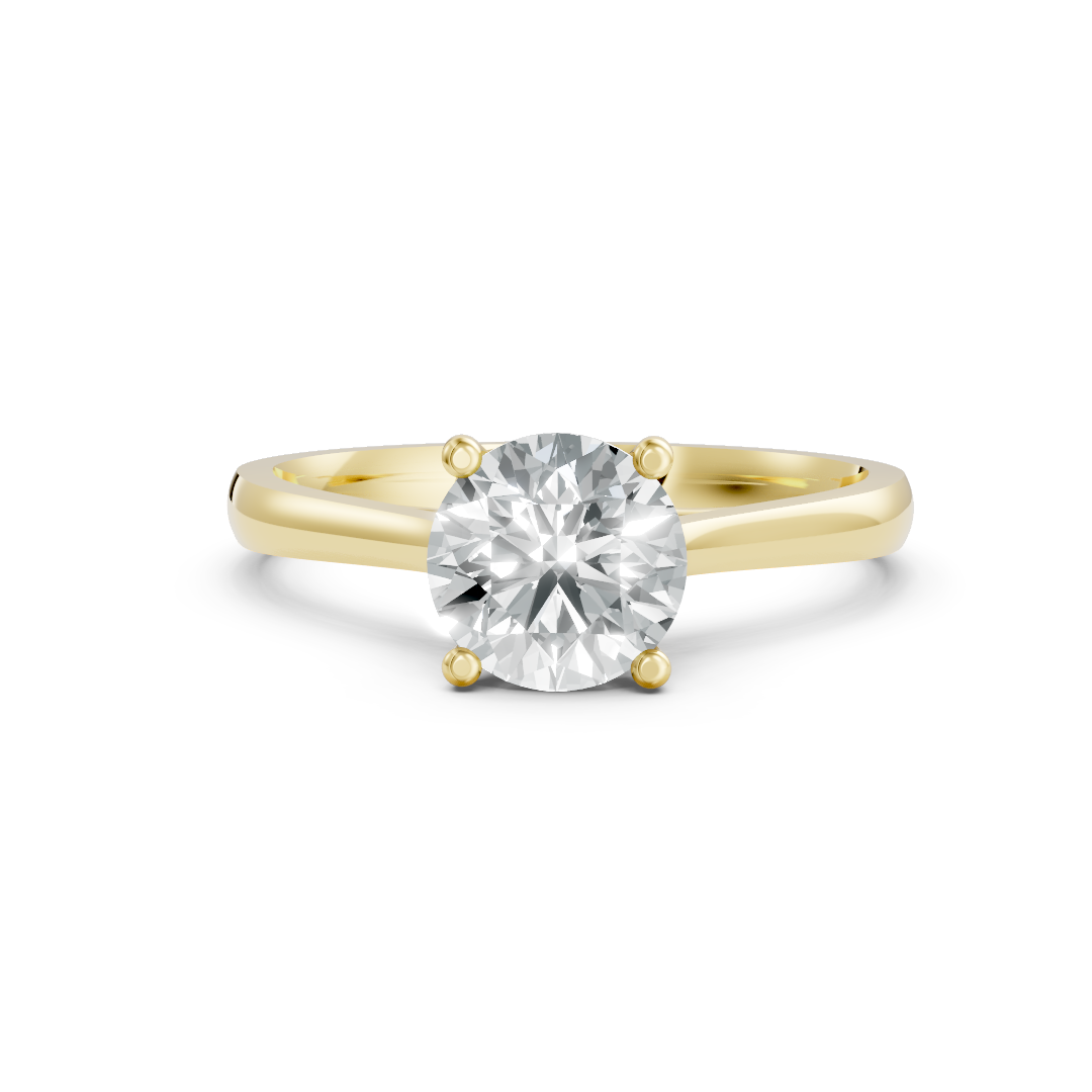Lab Grown Diamond Round Single Stone Heart Ring