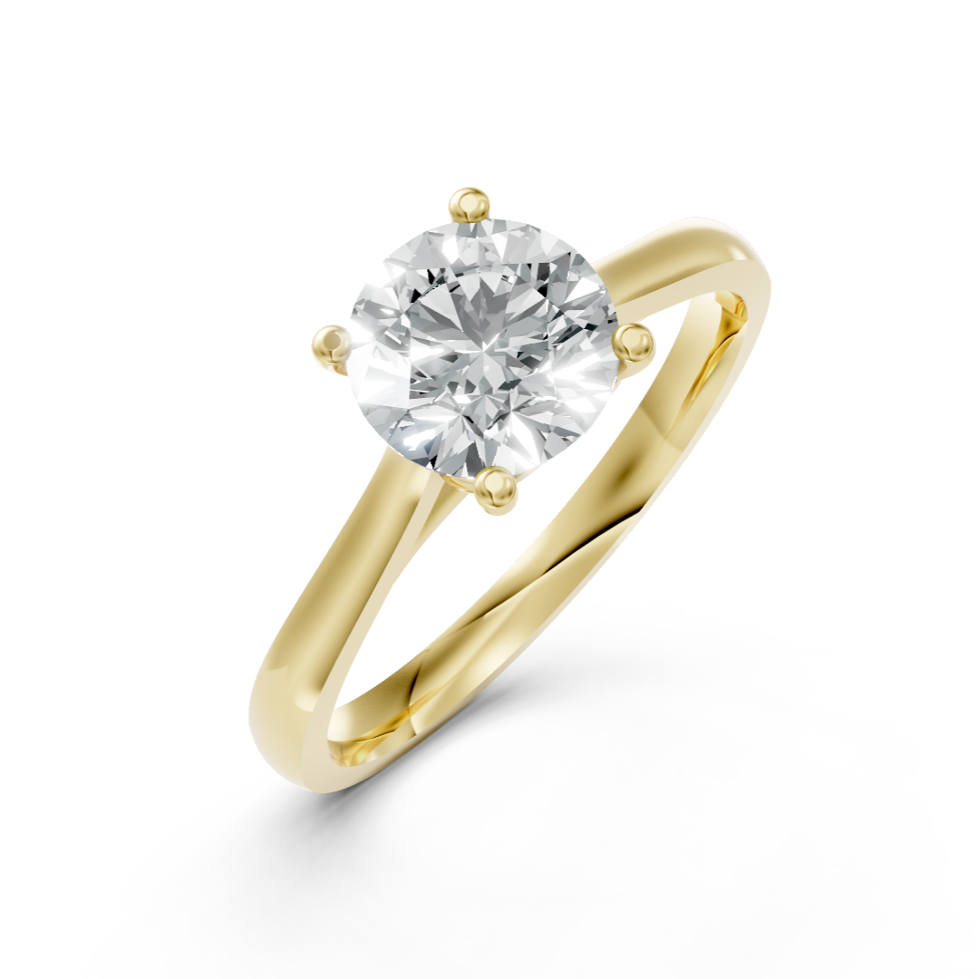 Lab Grown Diamond Round Single Stone Heart Ring