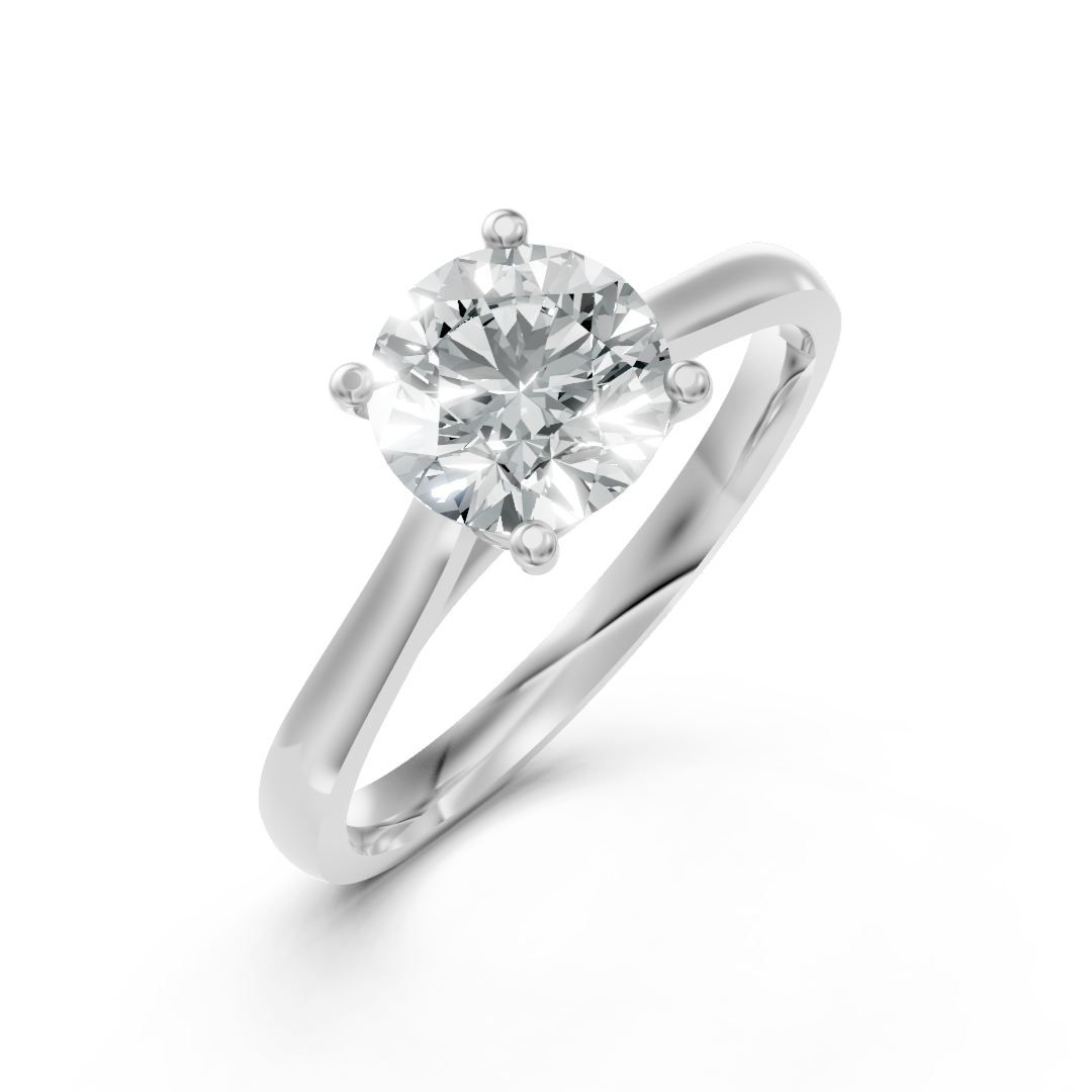 Lab Grown Diamond Round Single Stone Heart Ring