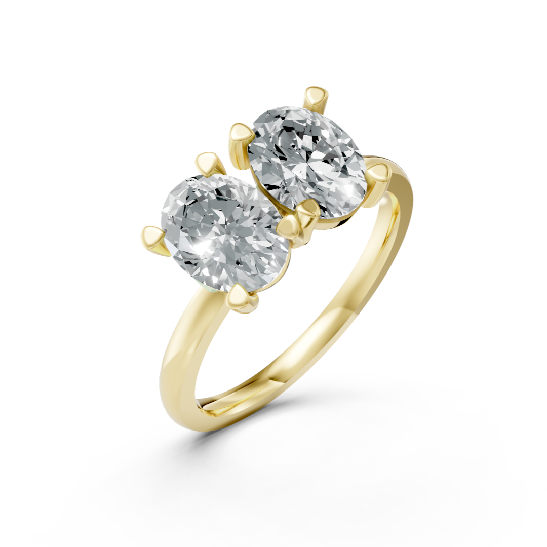 Lab Grown Diamond Two Stone Oval Ring