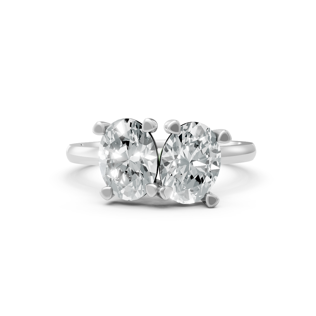 Lab Grown Diamond Two Stone Oval Ring