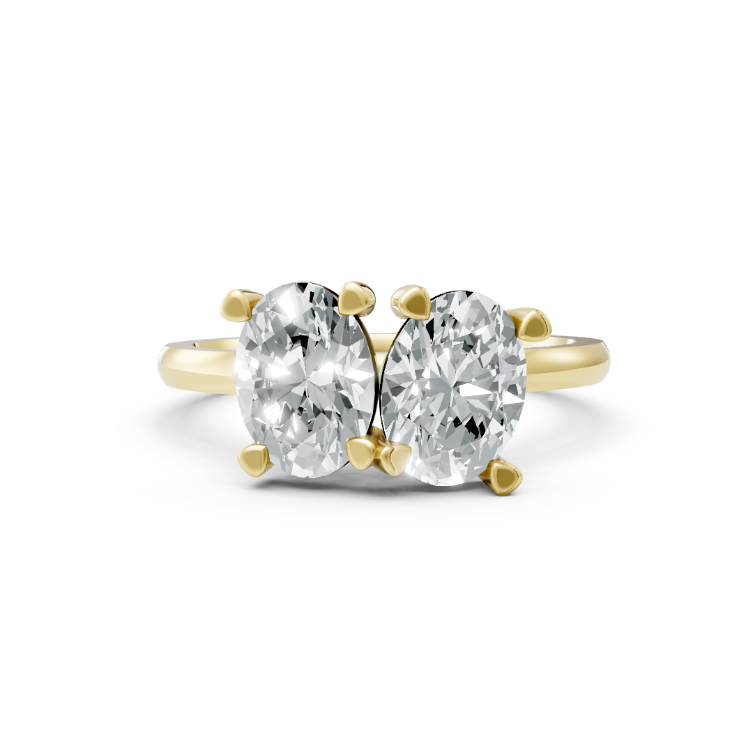 Lab Grown Diamond Two Stone Oval Ring