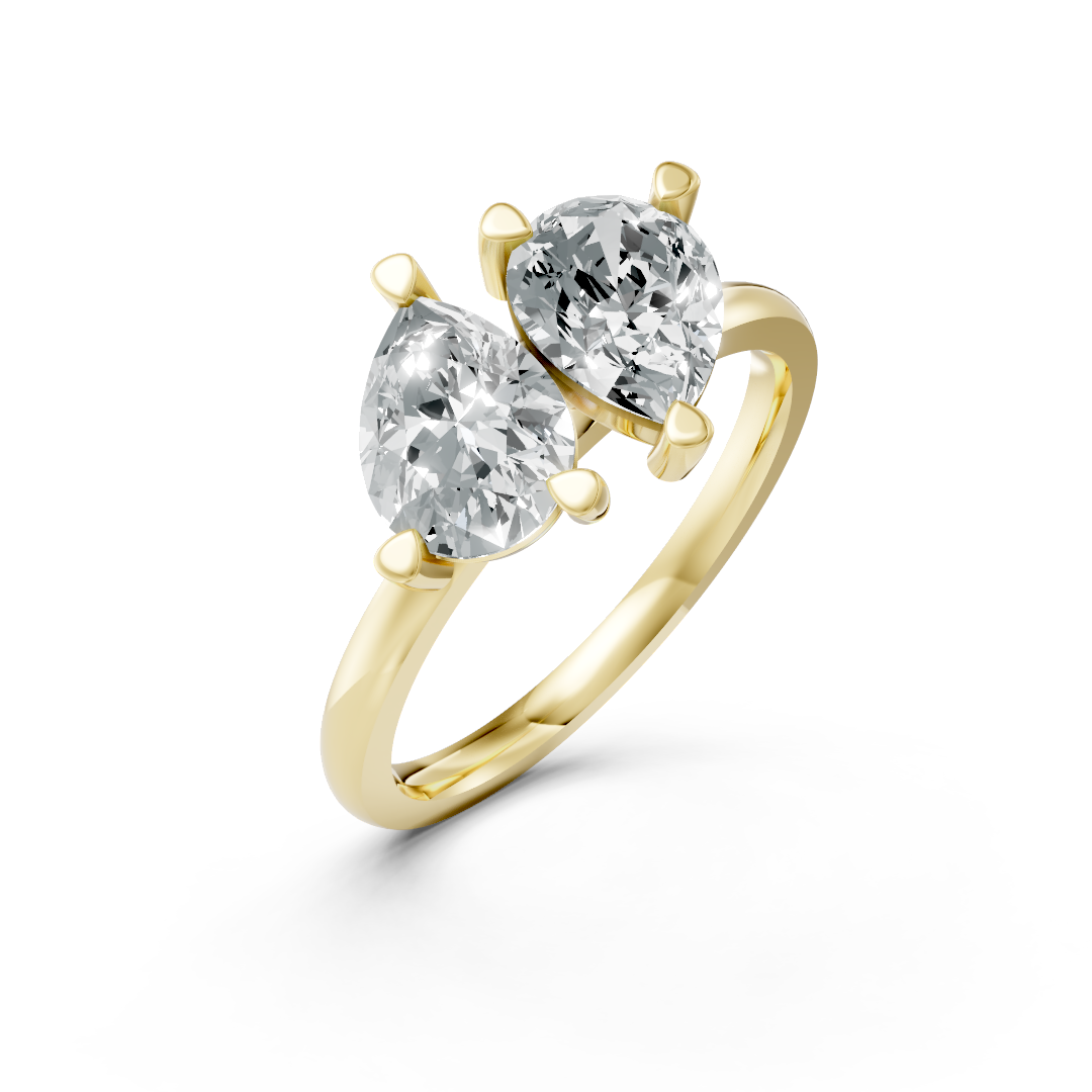 Lab Grown Diamond Two Stone Pear Ring