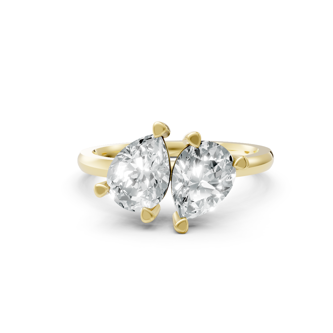 Lab Grown Diamond Two Stone Pear Ring