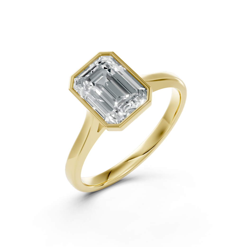 Lab Grown Diamond Emerald Single Stone Ring