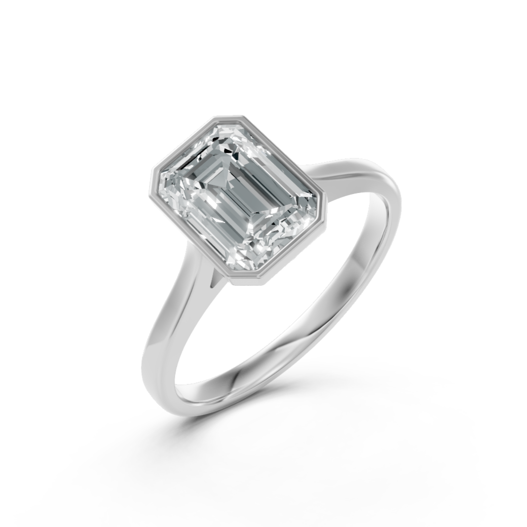 Lab Grown Diamond Emerald Single Stone Ring