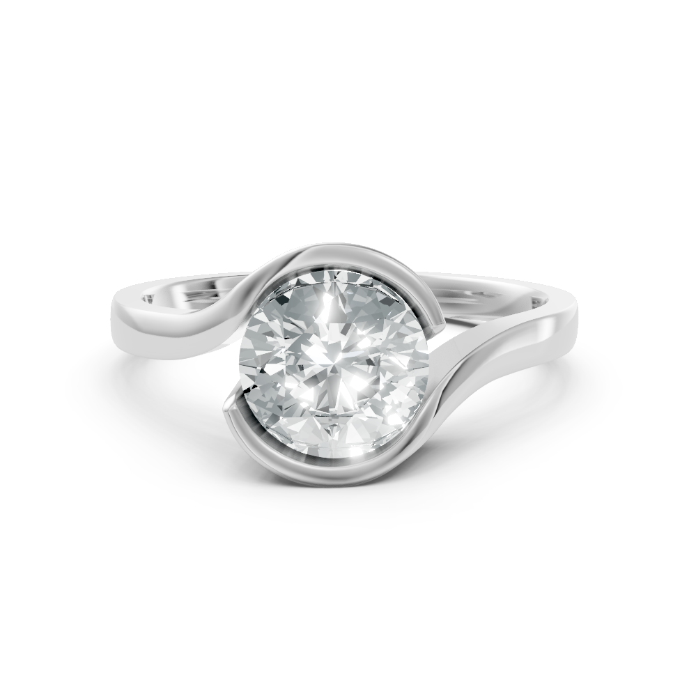 Lab Grown Diamond Round Twist Single Stone Ring