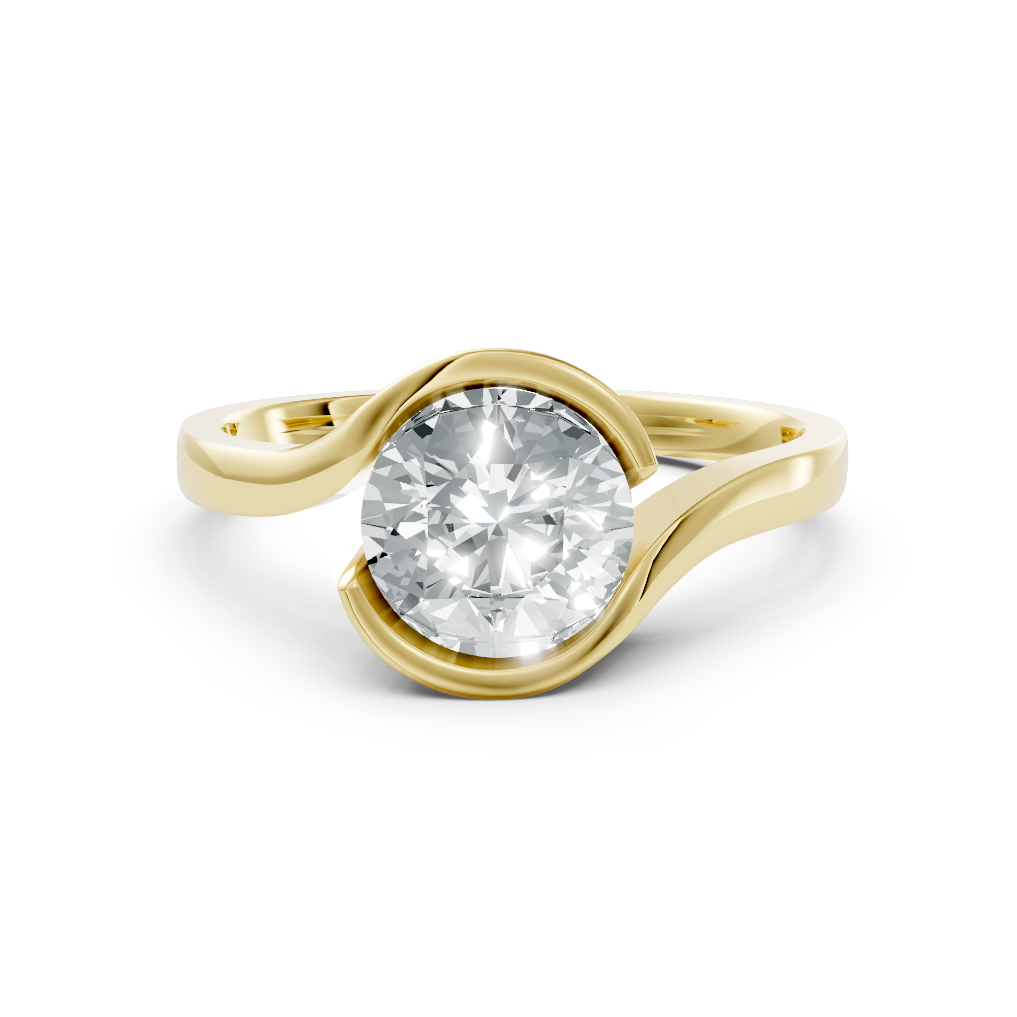 Lab Grown Diamond Round Twist Single Stone Ring