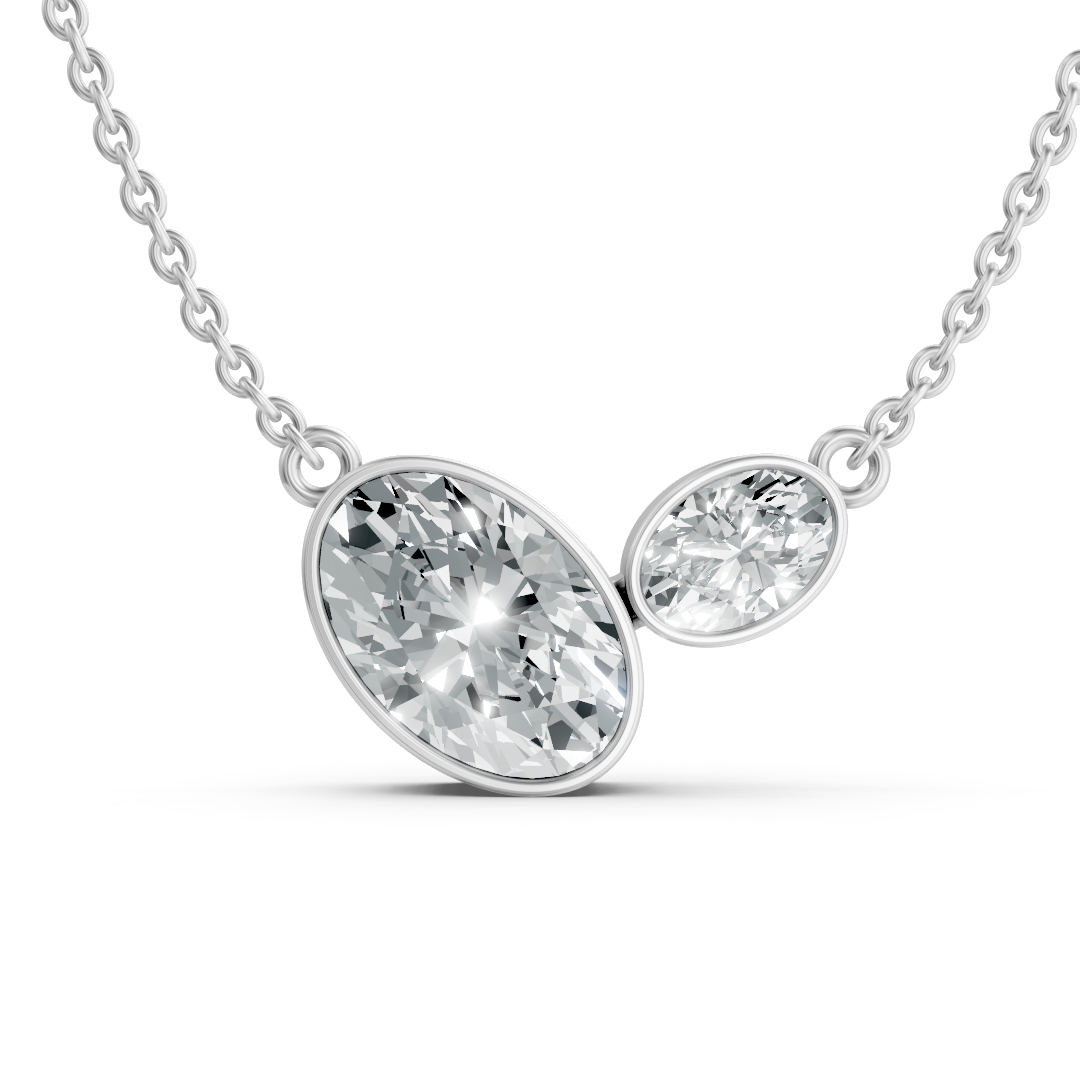 Lab Diamond 2 Stone Pendant