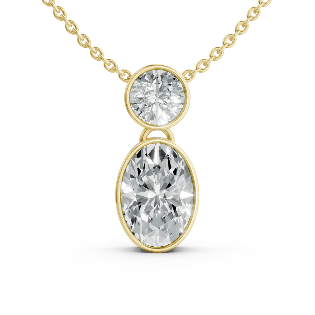 Lab Diamond 2 Stone Drop Pendant