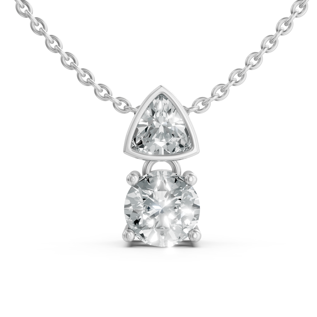 Lab Diamond 2 Stone Drop Pendant